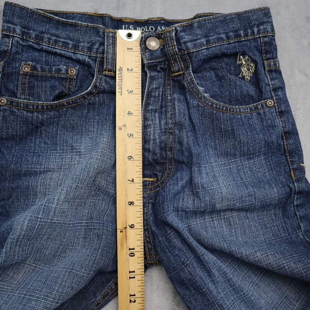 US Polo Assn Shorts Youth 10 Blue Denim Boys Jean Pants Long Grunge Baggy